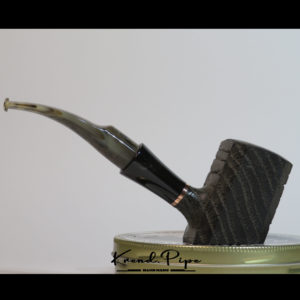 handmade paneled morta poker pipe (bog oak)
